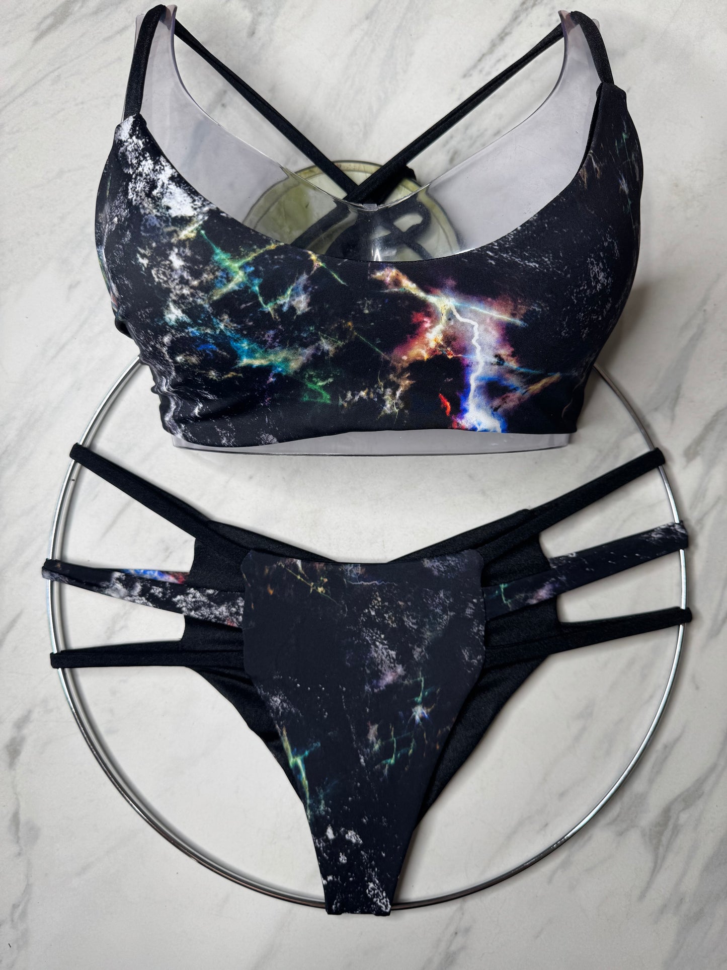 Black Marble Reversible  "Skye" Bottom