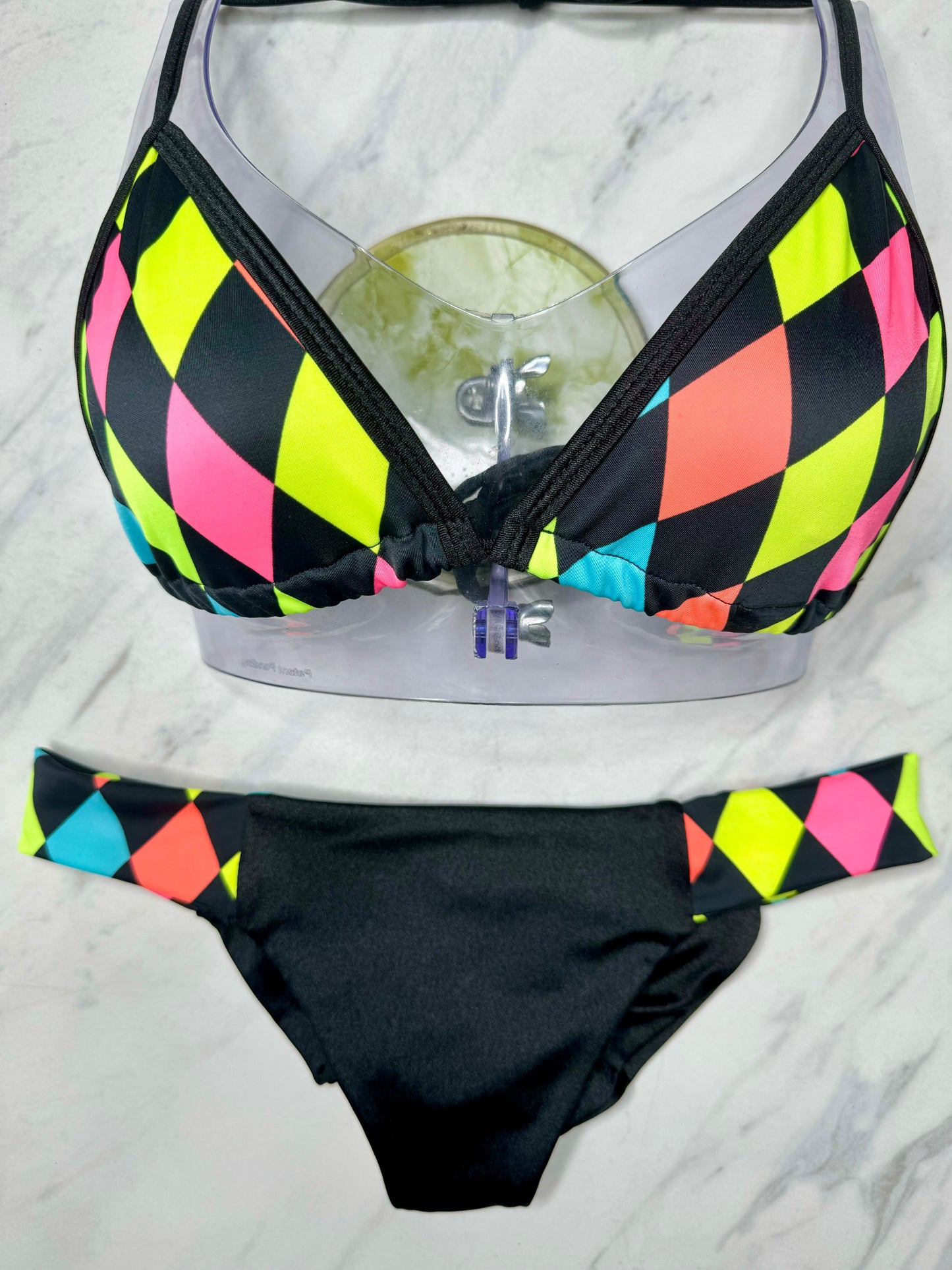 Neon Square Triangle Top