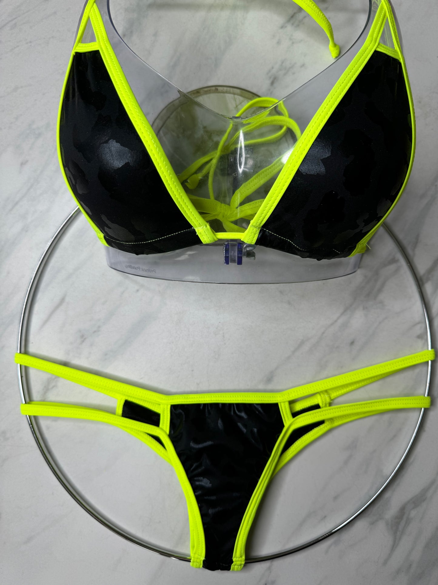 Black Leopard & Neon Yellow Micro Bottom