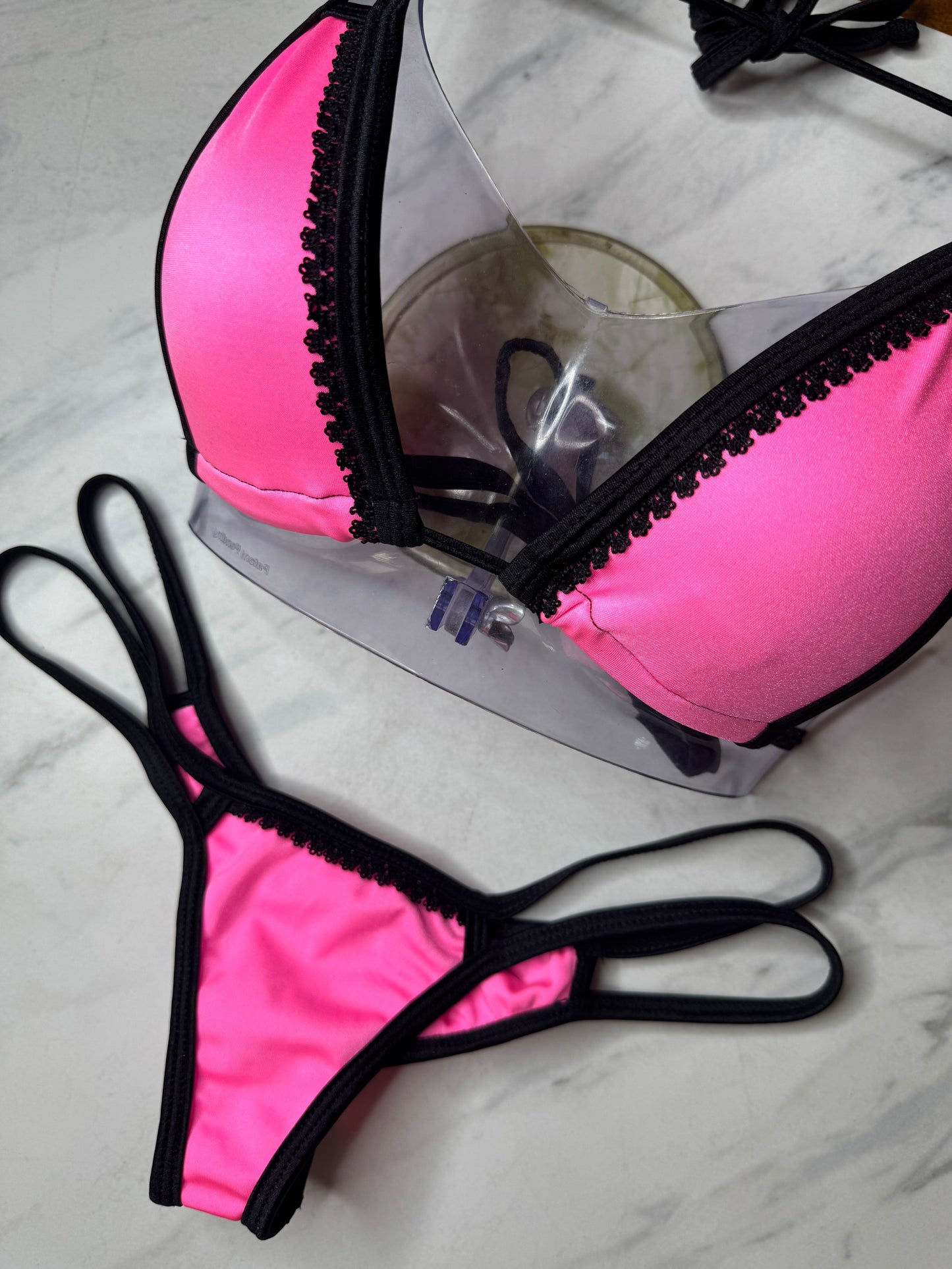 Pink & Black Trim Micro Bottom