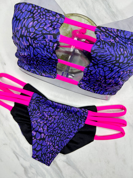 Purple & Neon Pink Leopard Top